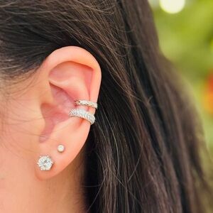 COPY - Pave Diamond Ear Cuff 14k Gold OR White Plated BRAND NEW